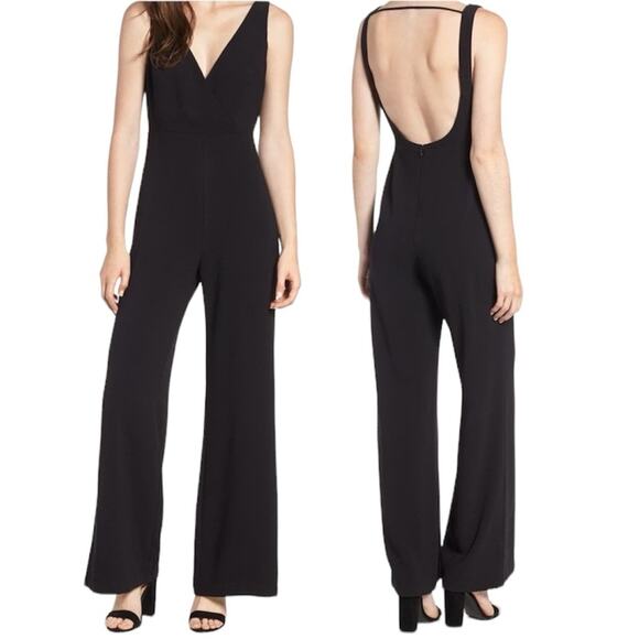 Wayf Anthropologie Black Curtis Wide Leg Jumpsuit - Picture 3 of 11